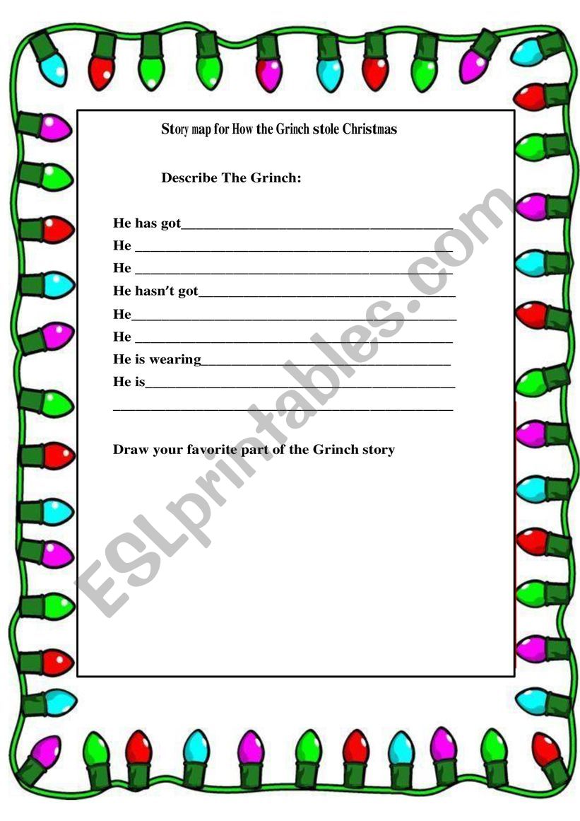 The Grinch Description worksheet