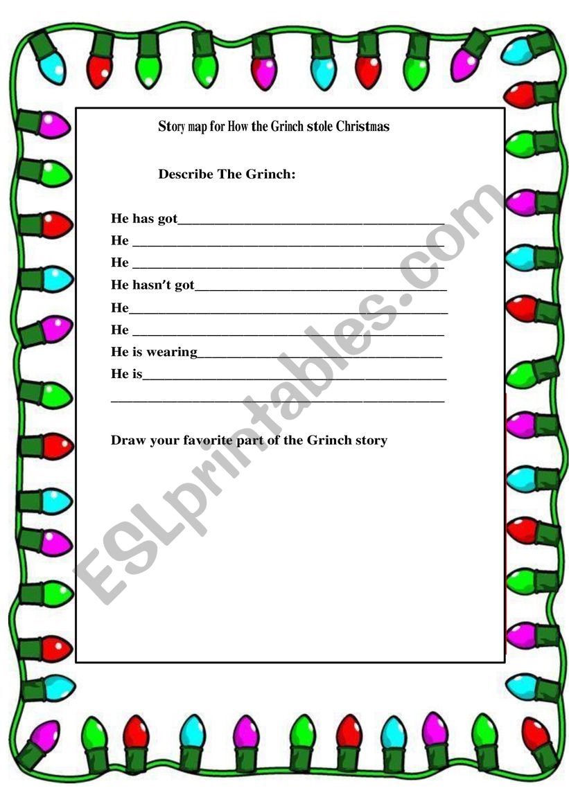 The Grinch Description worksheet