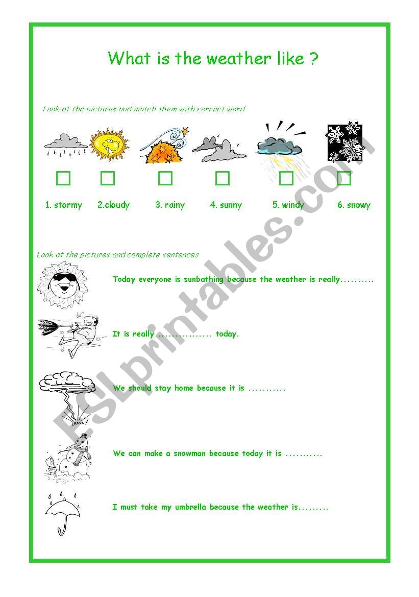 weather worksheet