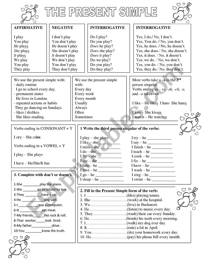 PRESENT SIMPLE  worksheet