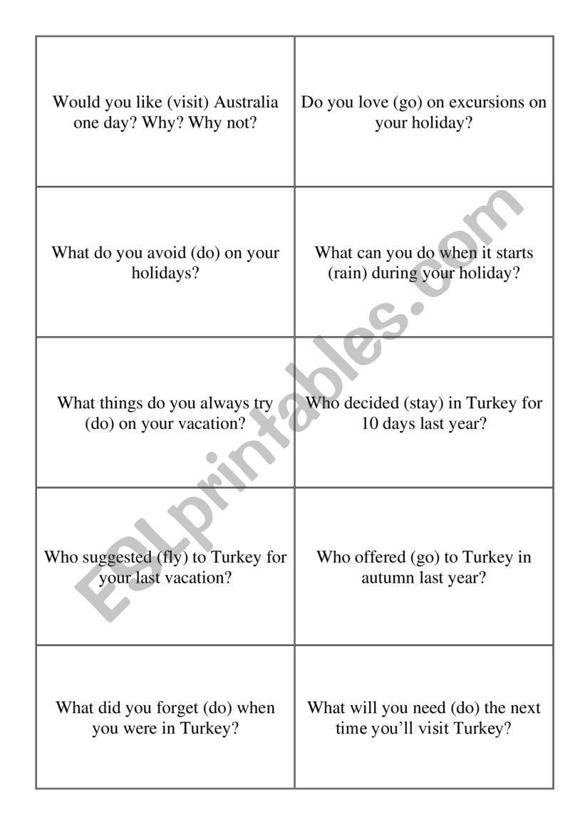 Warm-up activity (verb+ing or +to-infinitive)