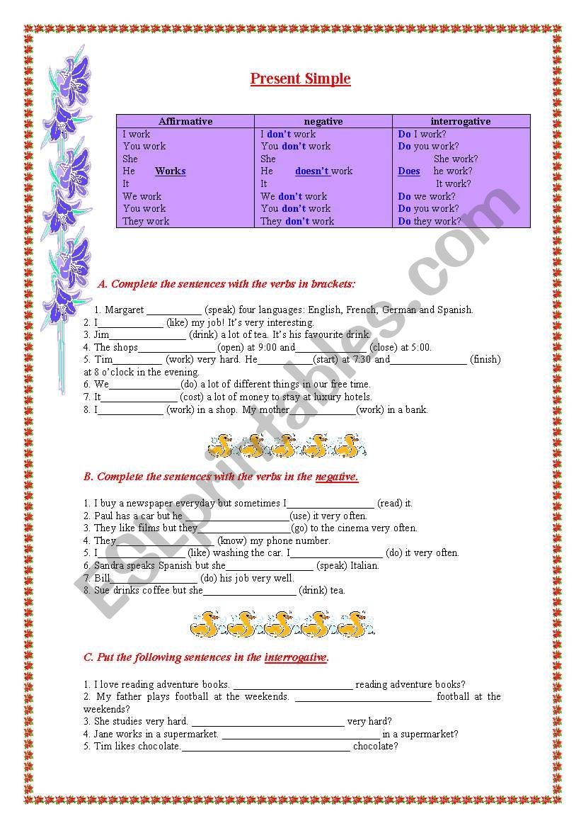 present simple 14-8-08 worksheet