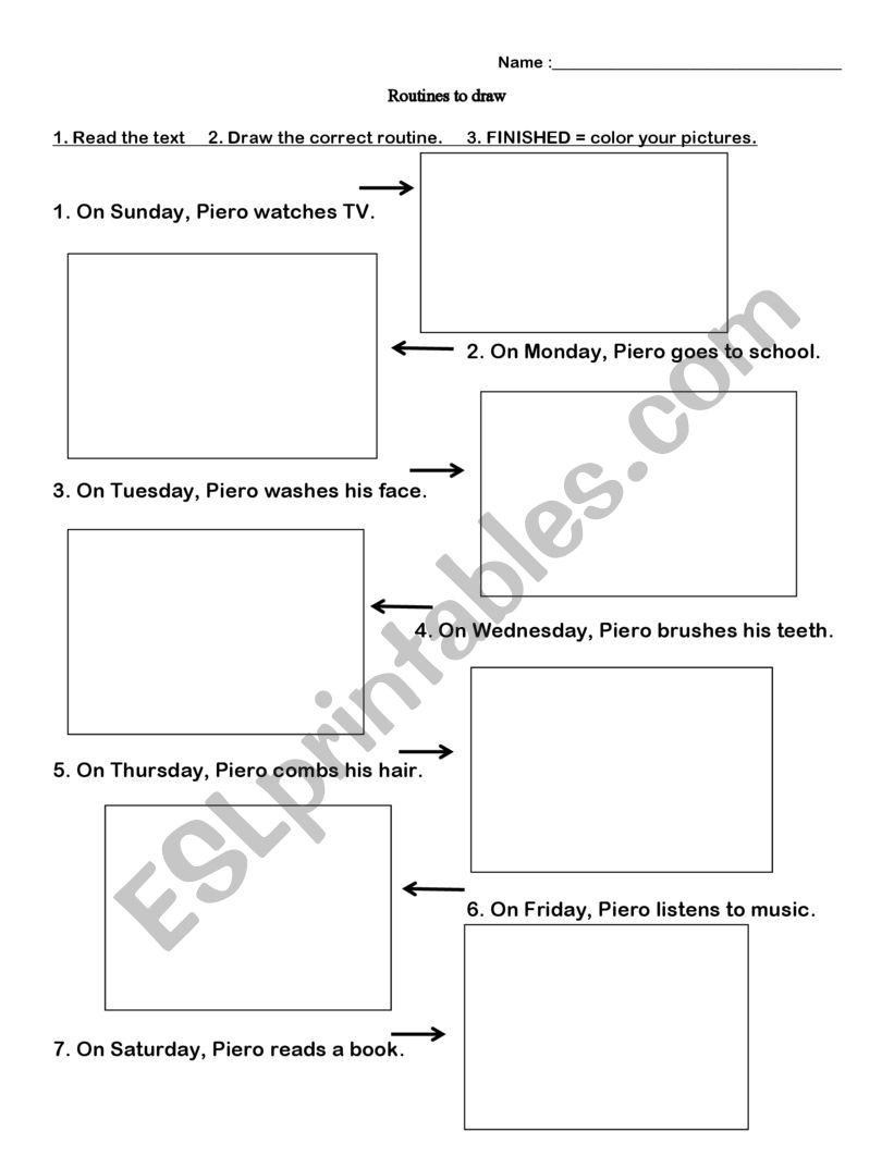 routines days of the week- to draw