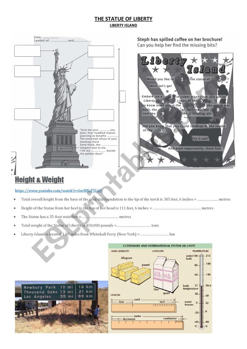 The Statue of Liberty worksheet