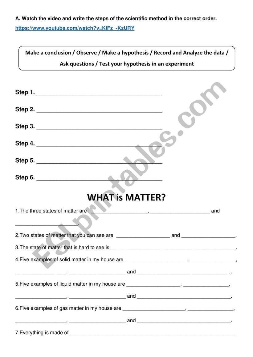 the scientific method worksheet
