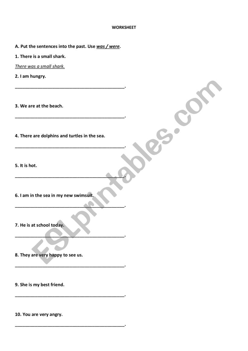 was/were worksheet