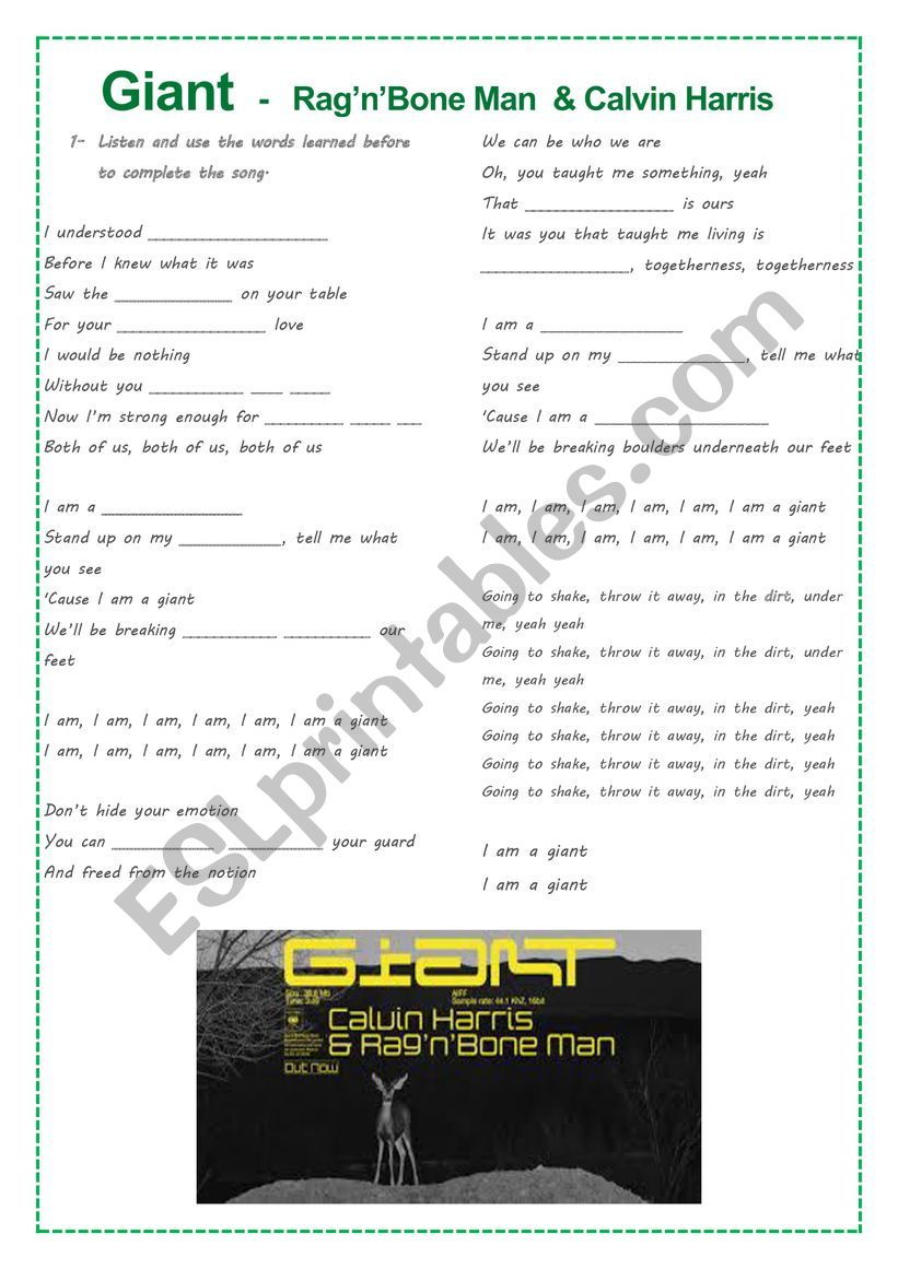  Song Activity - Giant   -   RagnBone Man  & Calvin Harris 