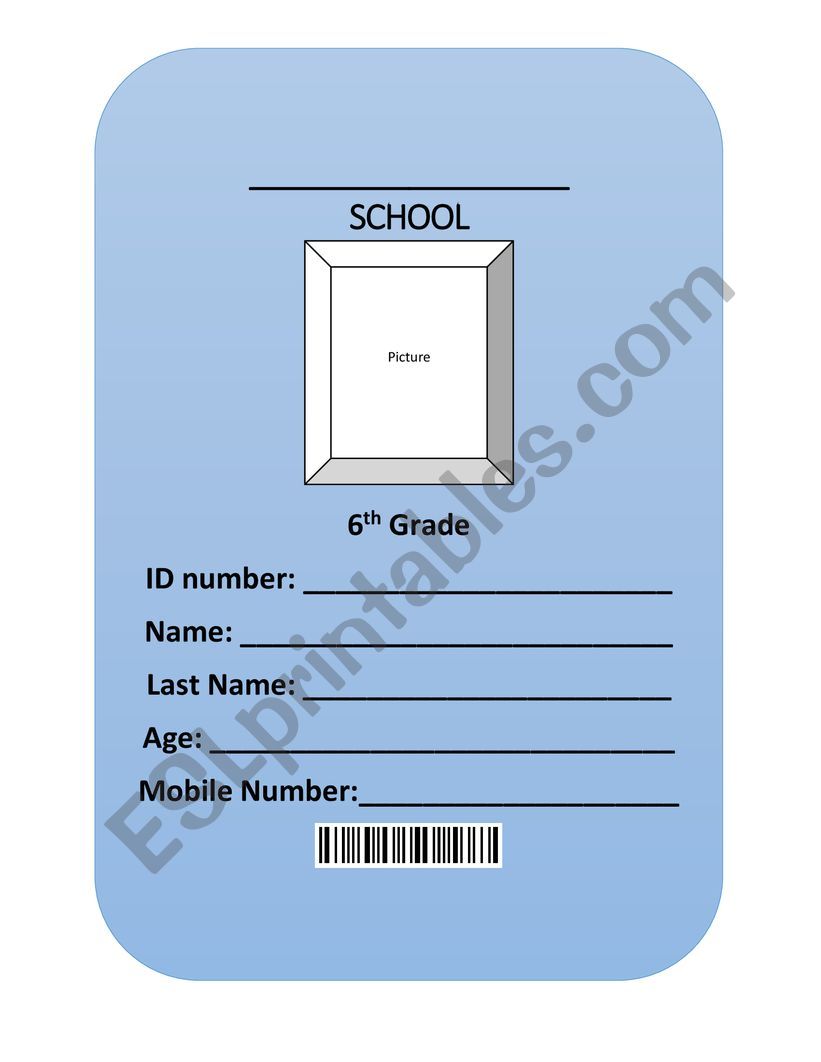ID Card worksheet