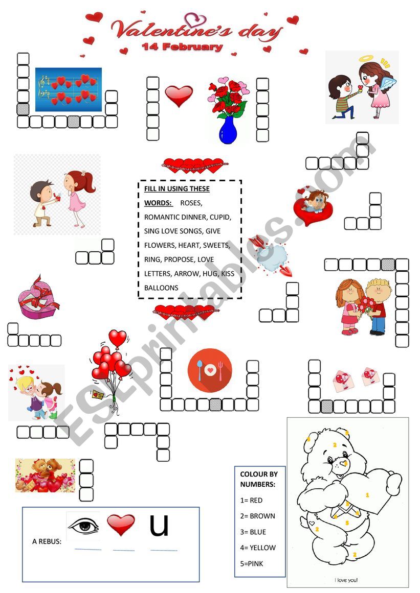 St. Valentines Day Crossword worksheet