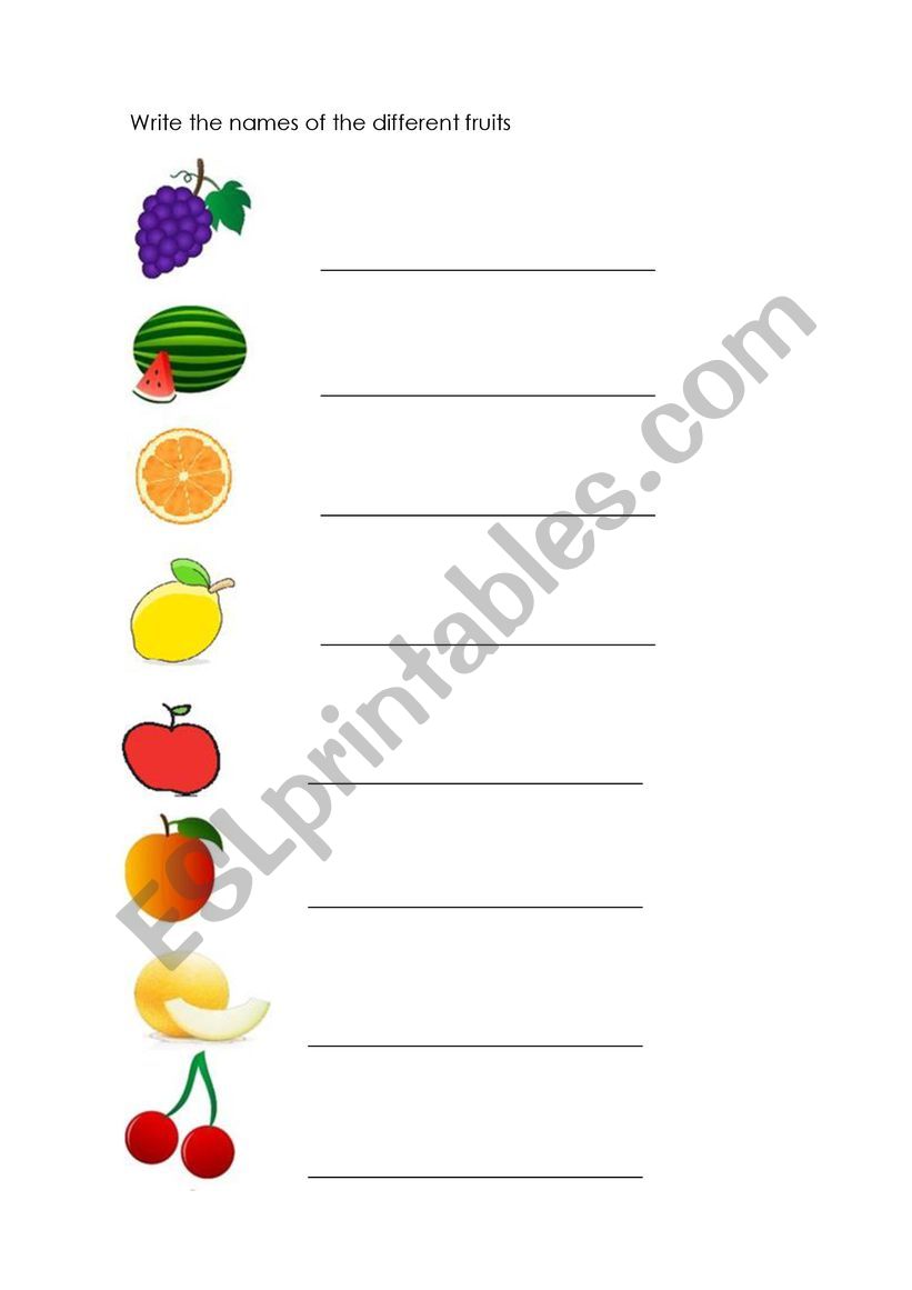 FRUITS  worksheet