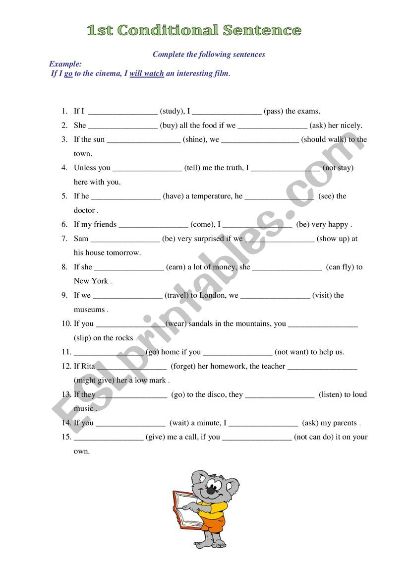 1st Conditional Sentence worksheet