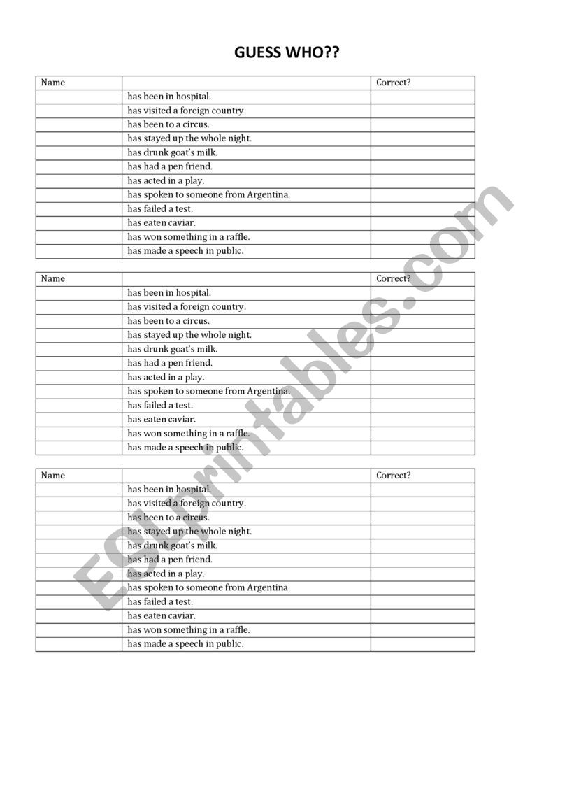 Teacher and Coordinator worksheet