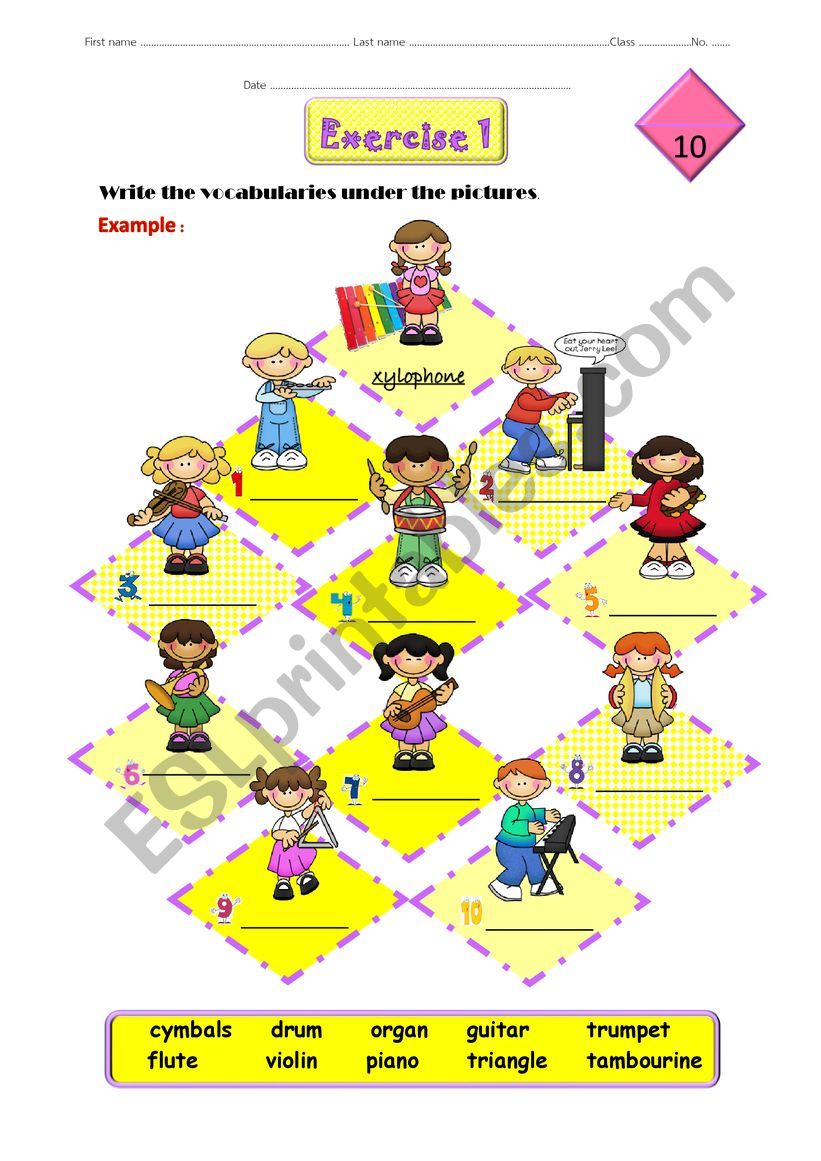 Instruments 1 worksheet