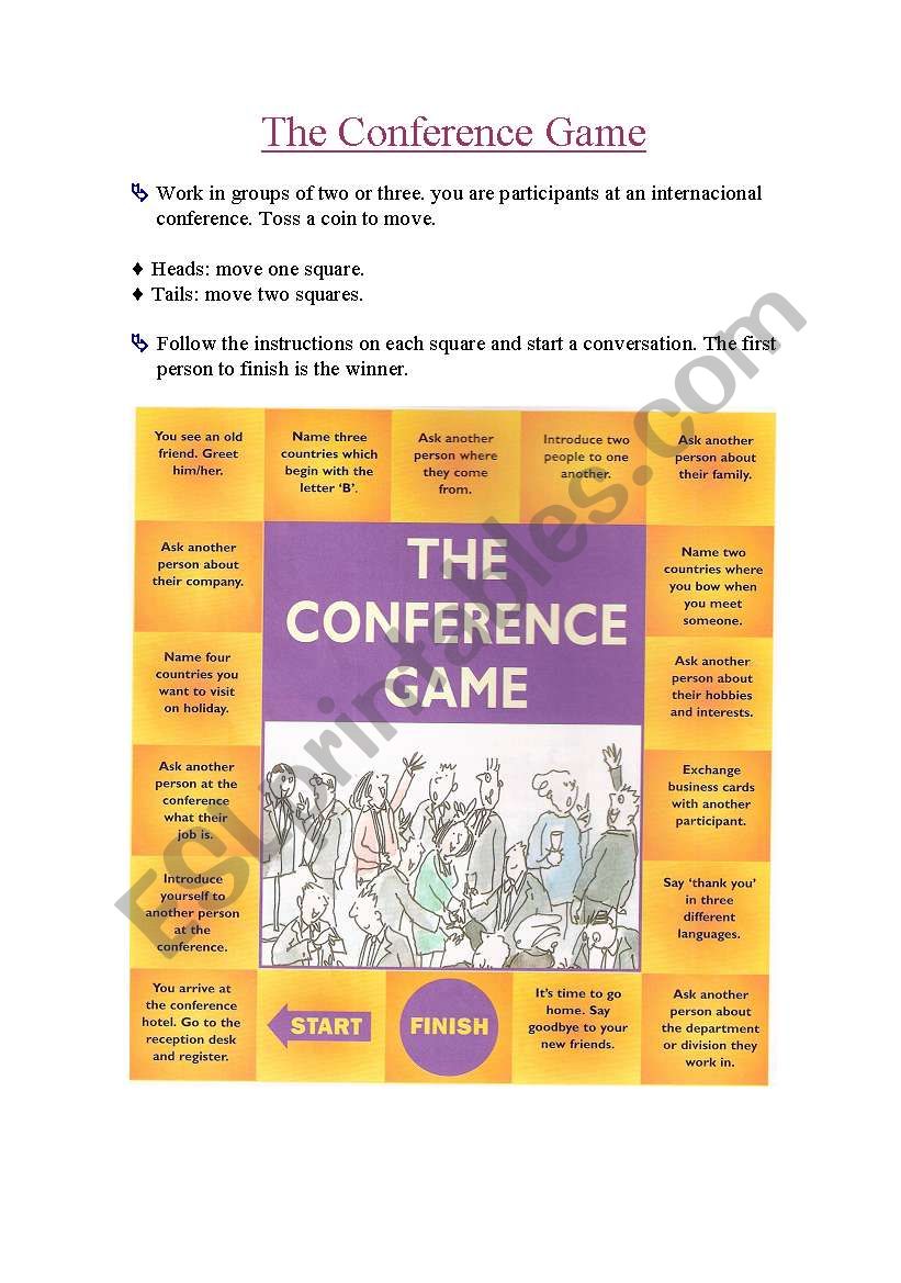 The conference game worksheet
