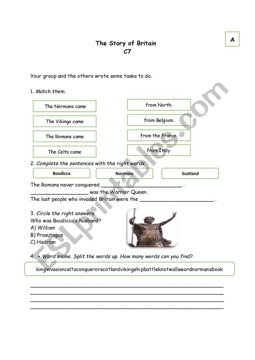 The story of Britain worksheet