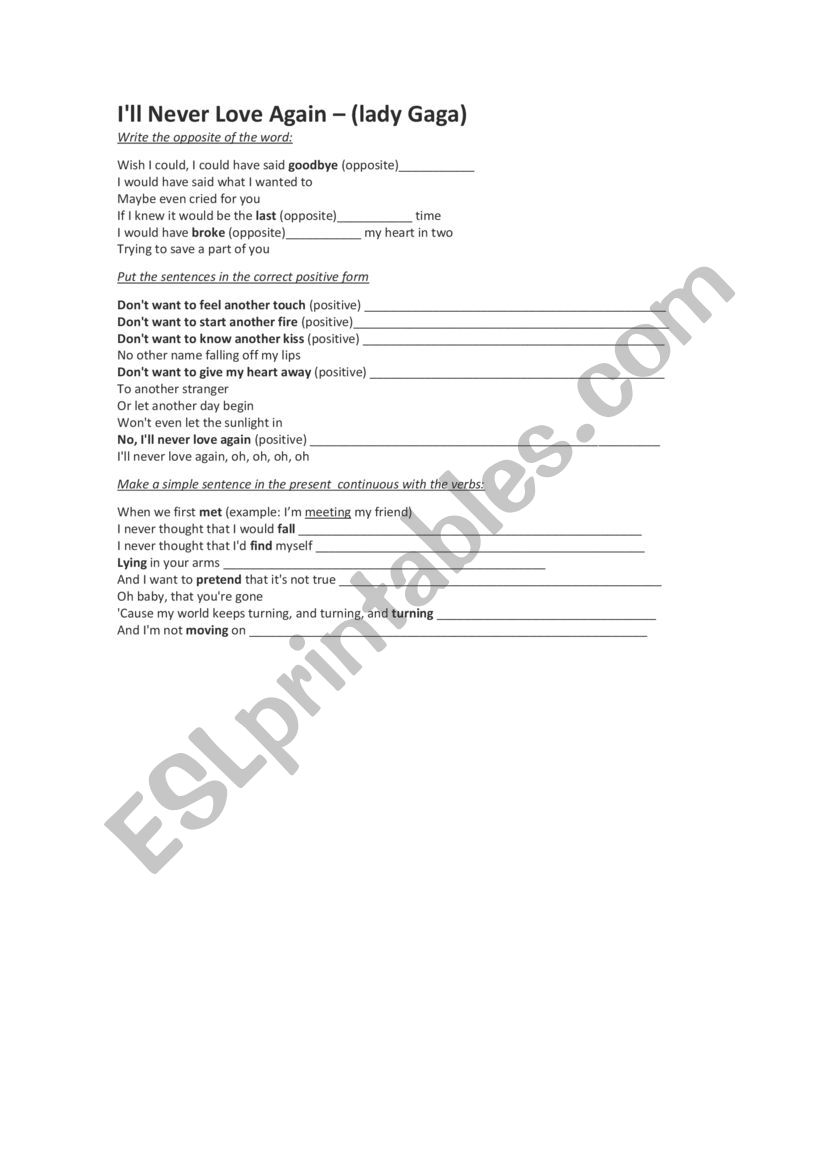 Ill Never Love Again (lady Gaga