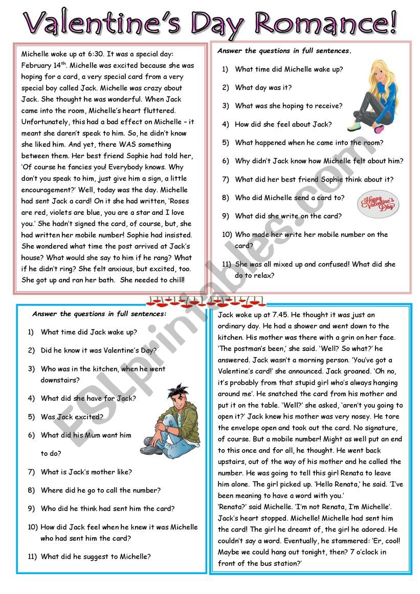 Valentines Day Romance worksheet