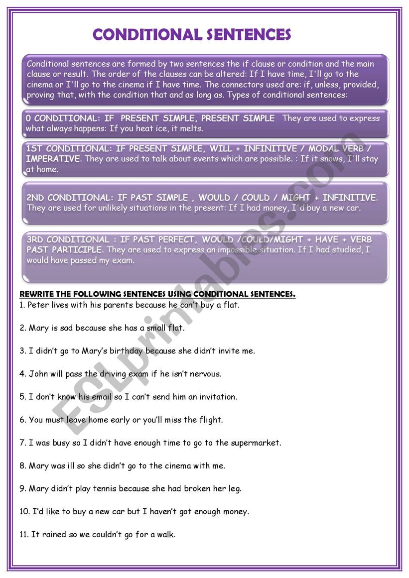 CONDITIONAL SENTENCES worksheet