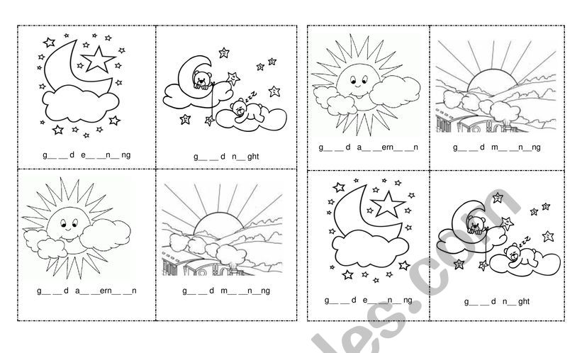 greetings complete and cut worksheet