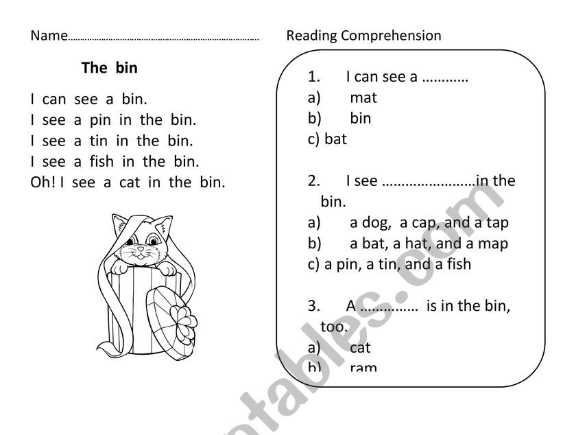 Reading comprehension for Phonics