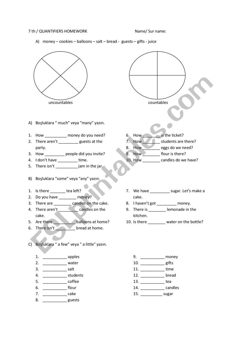 quantifiers worksheet