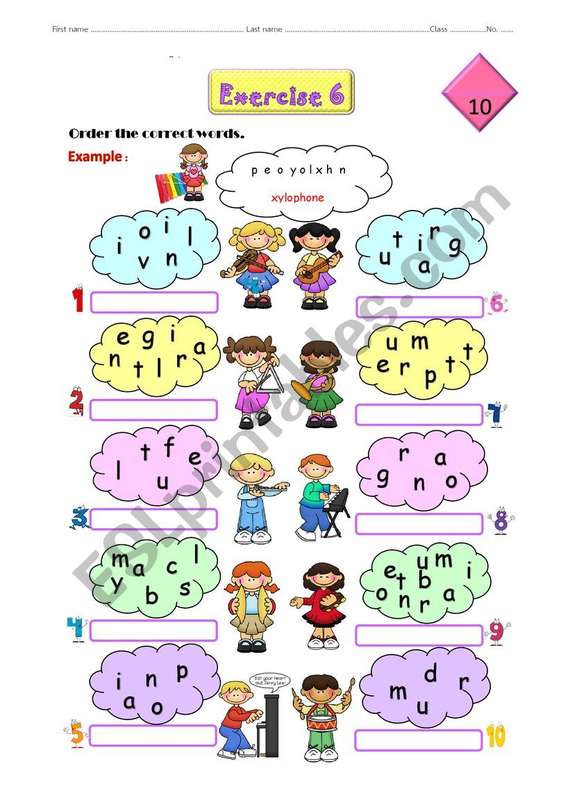 Instruments 5 worksheet
