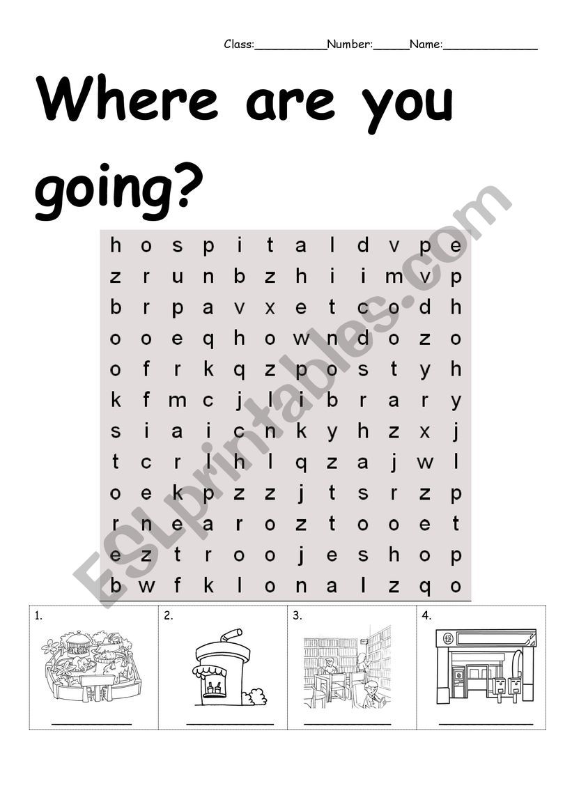 Words search_places worksheet
