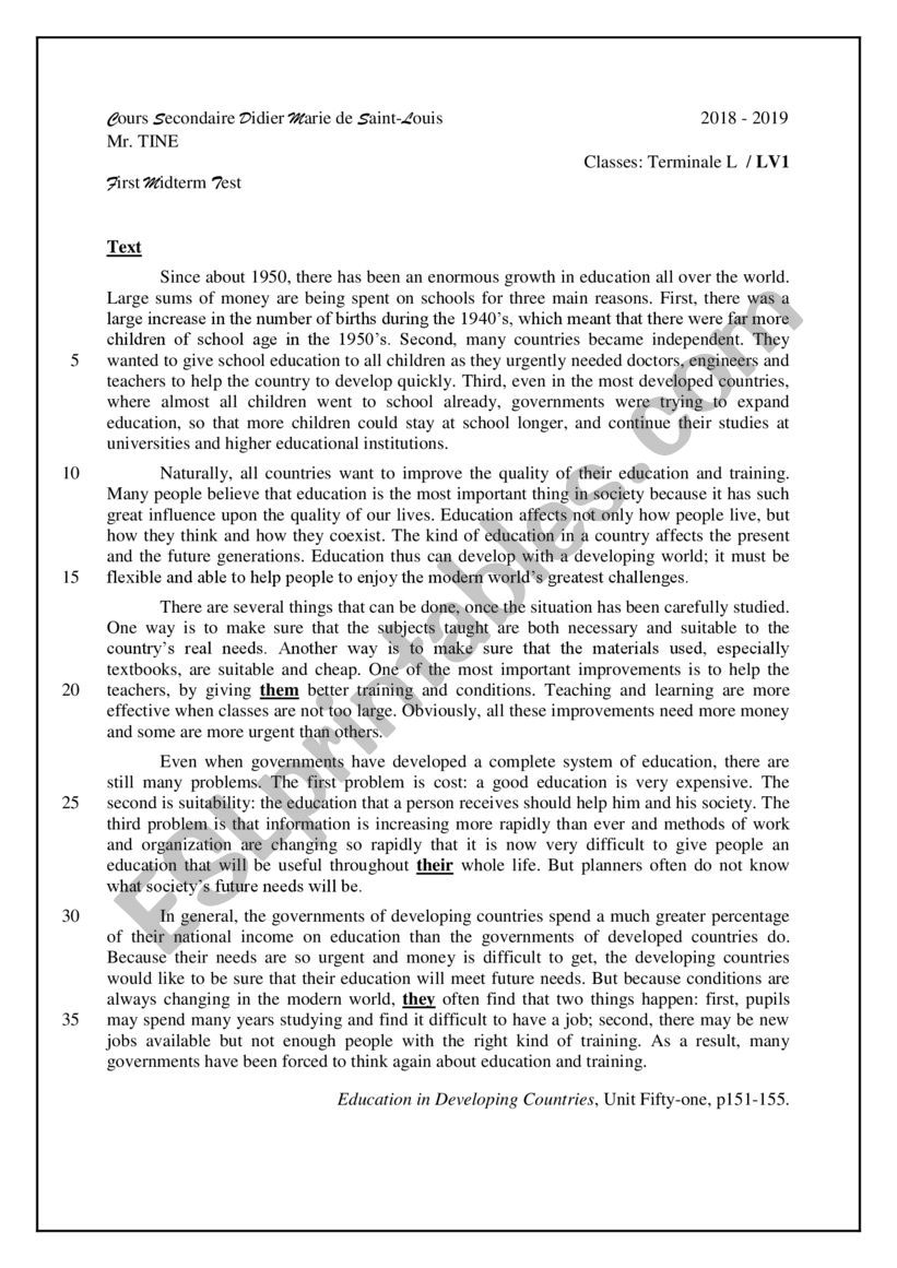 school education worksheet