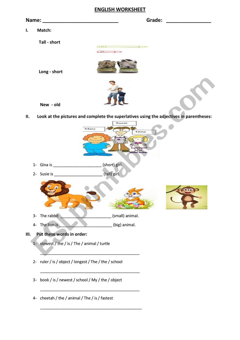 Comparatives and Superlatives 