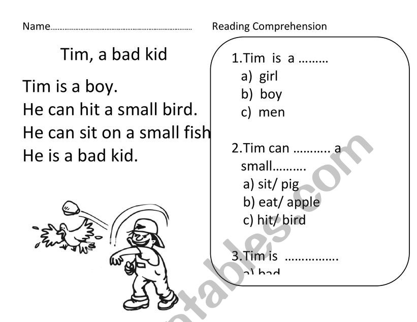 Reading comprehension for Phonics