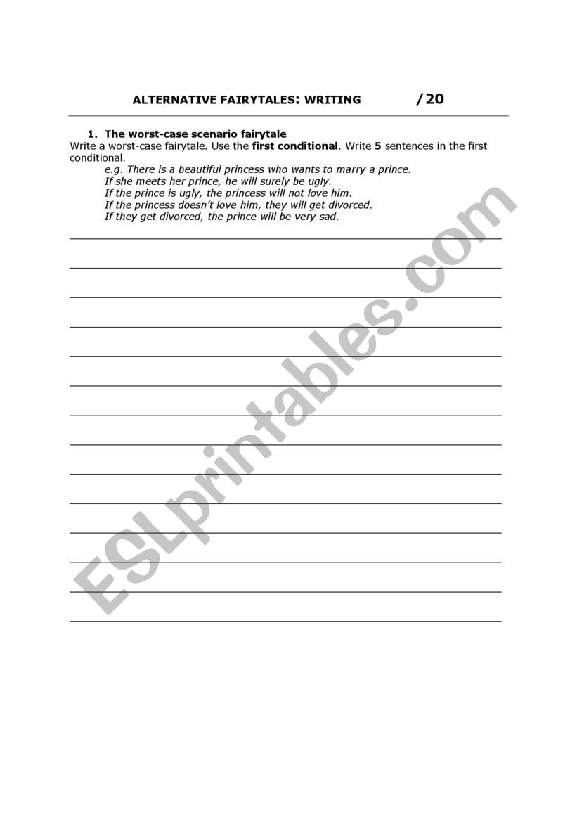 Fairytale Conditional Writing worksheet