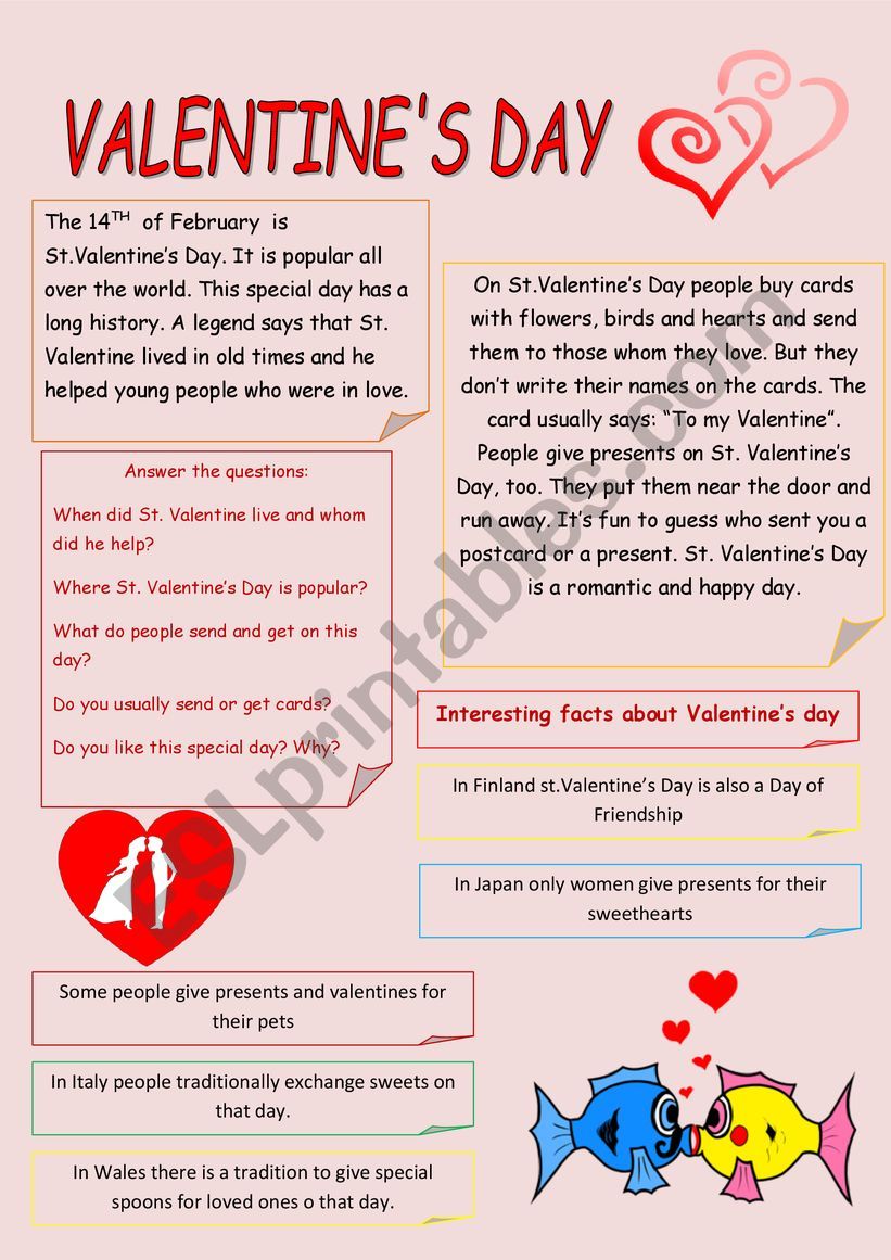 Valentines Day worksheet