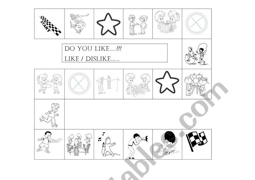 Like - Dislike activities worksheet