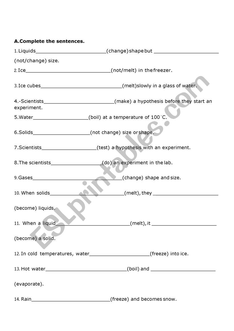 simple present  worksheet