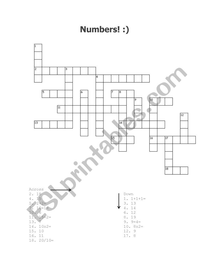 Numbers 1-20 worksheet