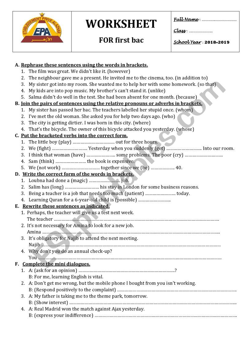 mixed language worksheet worksheet