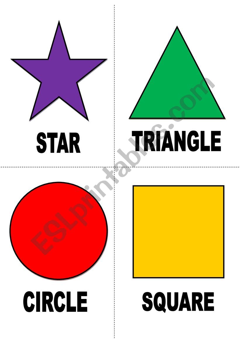 Shapes flashcards worksheet