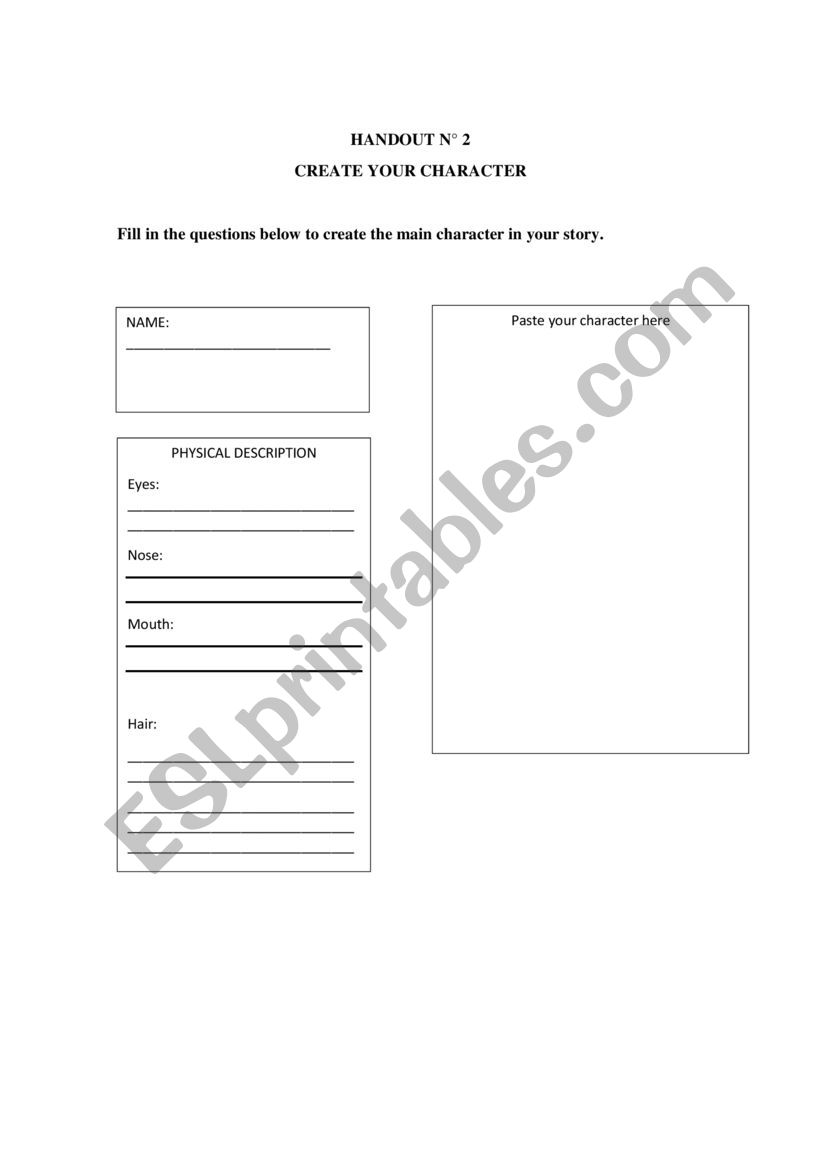 description  worksheet