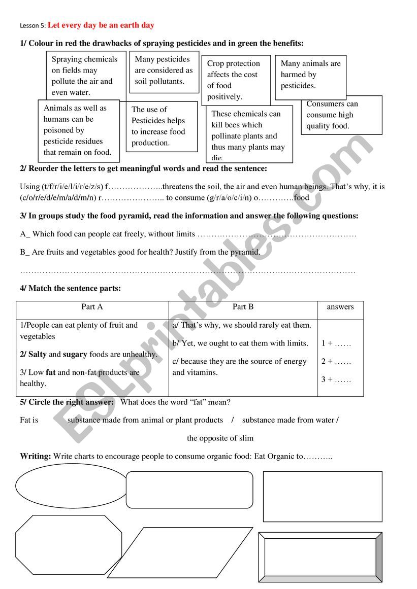 Earth Day worksheet