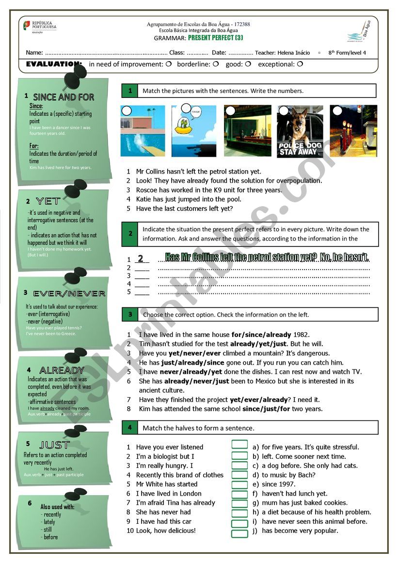 Present Perfect (3) worksheet