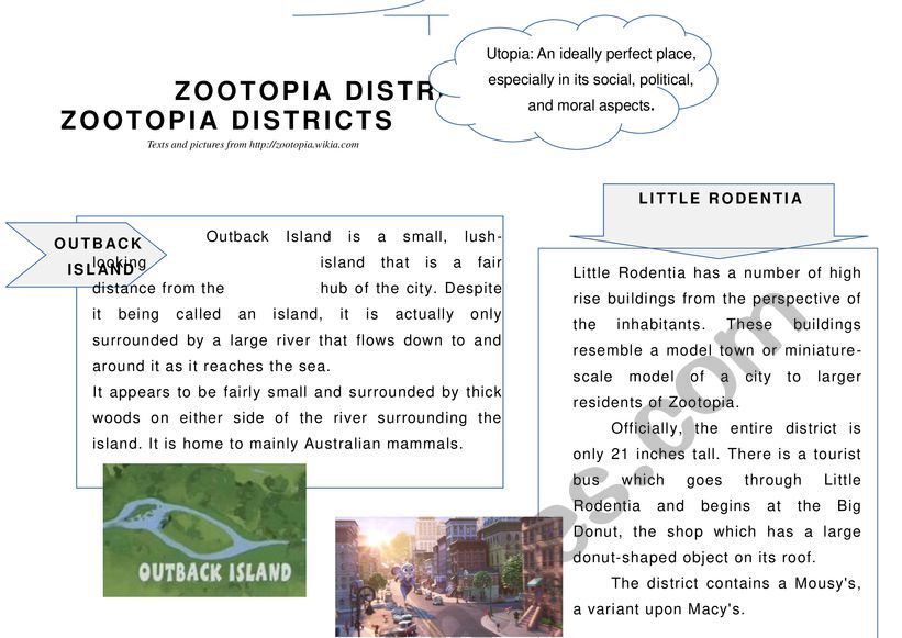 worksheet reading exercise zootopia part 6 keys