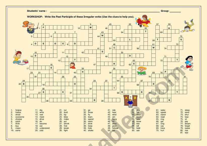 Irregular Verbs in Past Participle