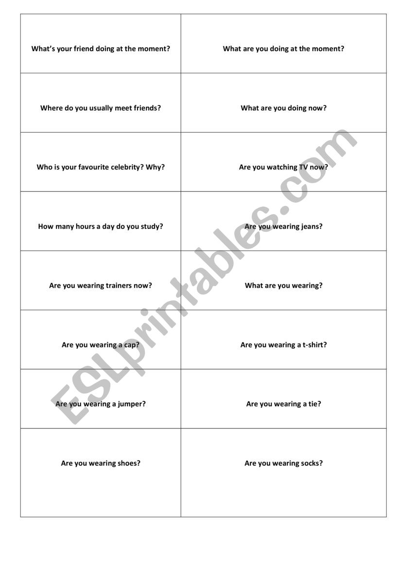 ORAL Questions II worksheet