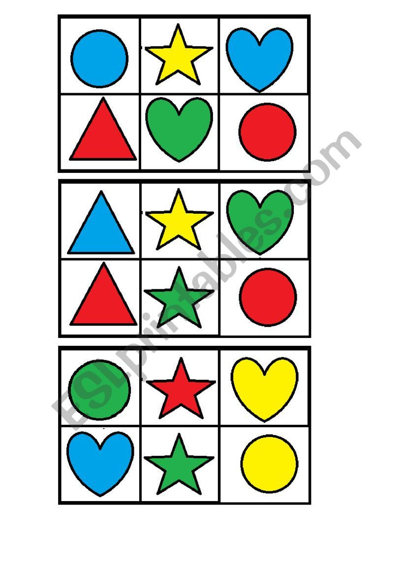 Bingo Shapes worksheet