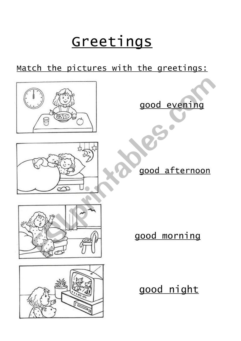 Greetings worksheet