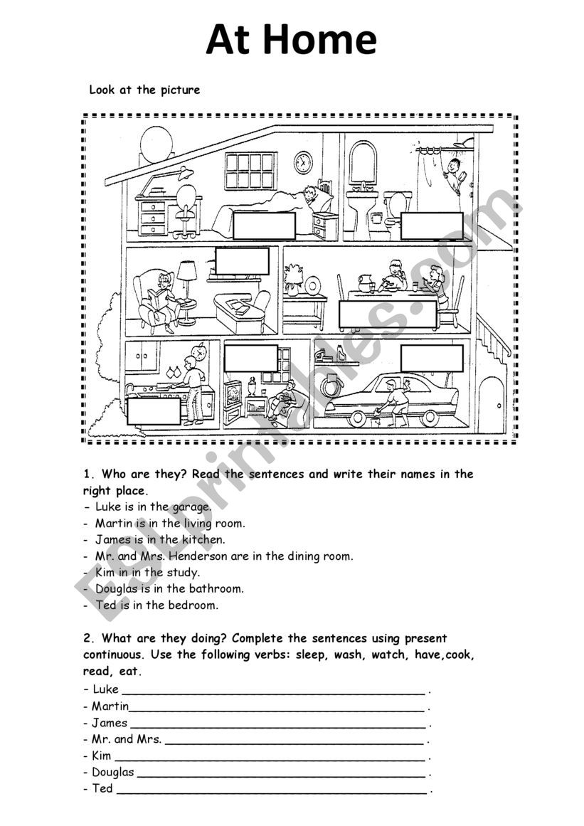at home worksheet