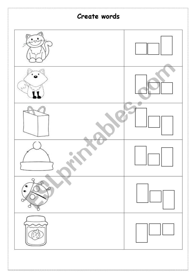 create words worksheet