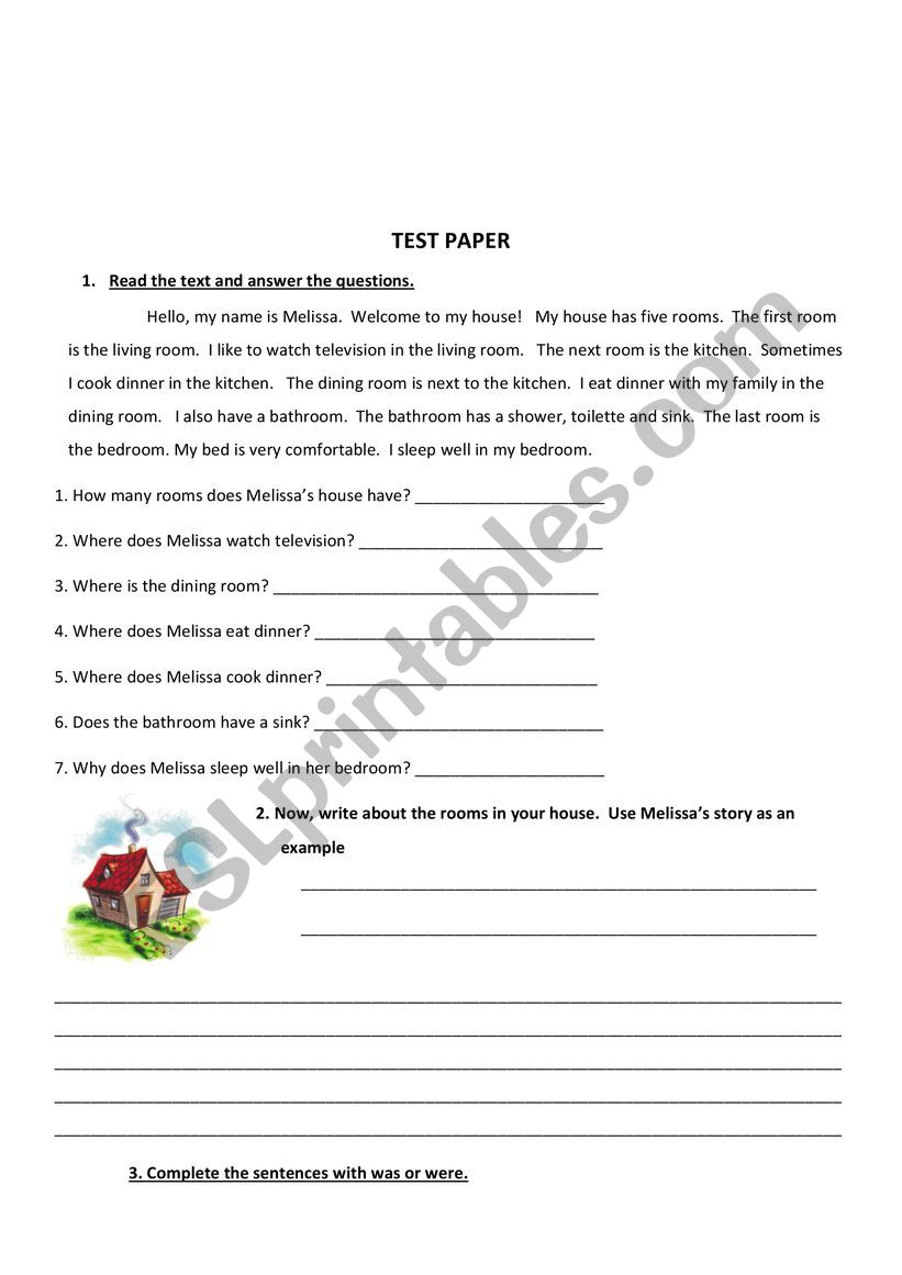 test paper worksheet