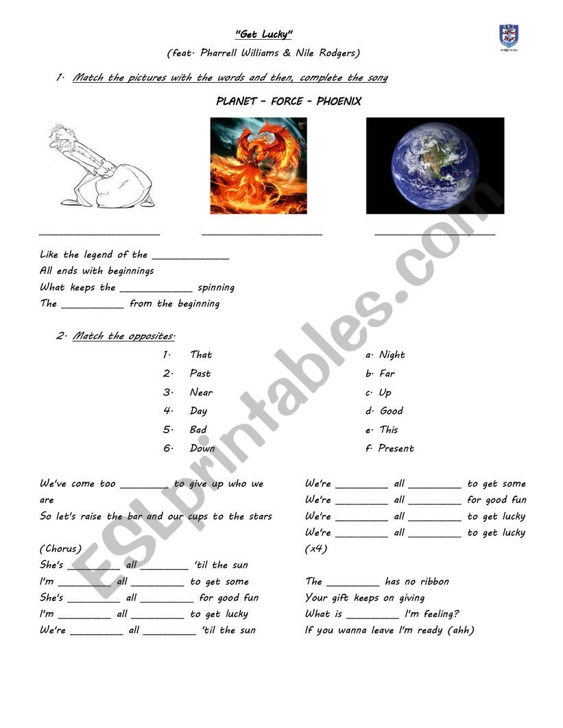 Get Lucky worksheet