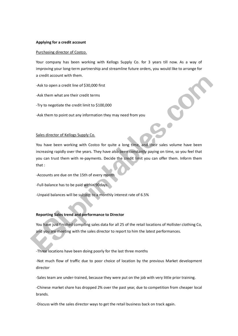 Business English  worksheet